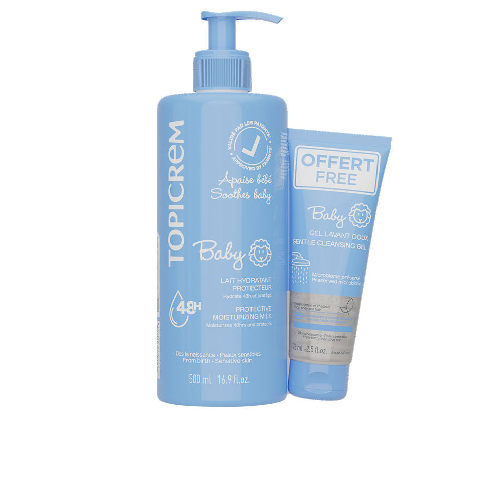 Topicrem Baby Moisturizing Milk 500 ml + Cleansing Gel 75 ml 2 Units