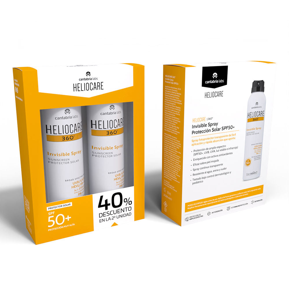 Heliocare 360º Sunscreen Transparent Spray SPF50+ Pack 2 X 200 ml