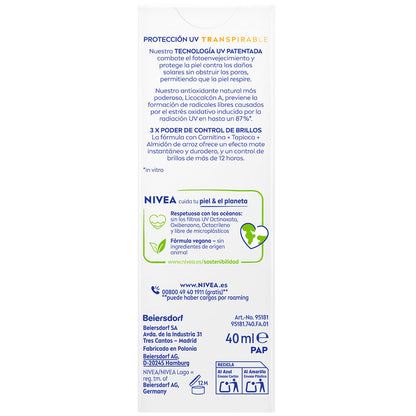 Nivea Sun Facial Protection Shine Control SPF50+ 40 ml