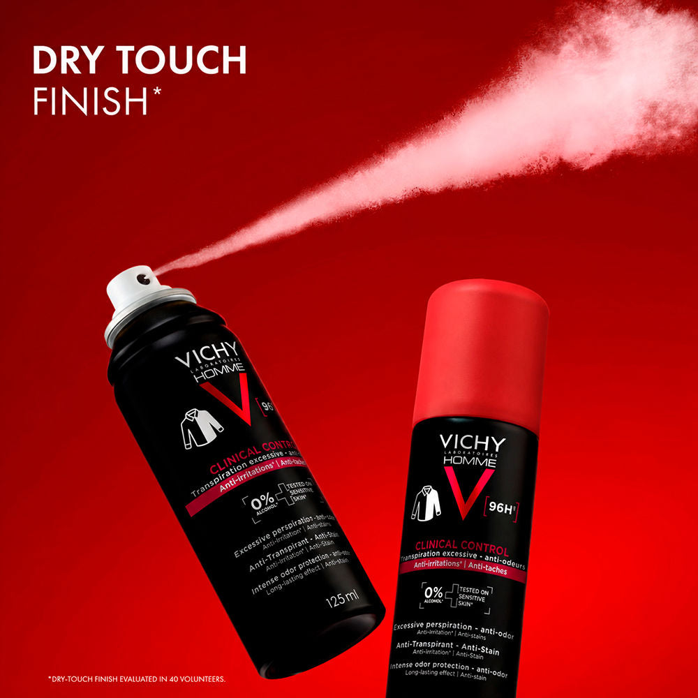 Vichy Homme Antiperspirant Spray for Men, for Sensitive Skin, Alcohol-Free 125 ml