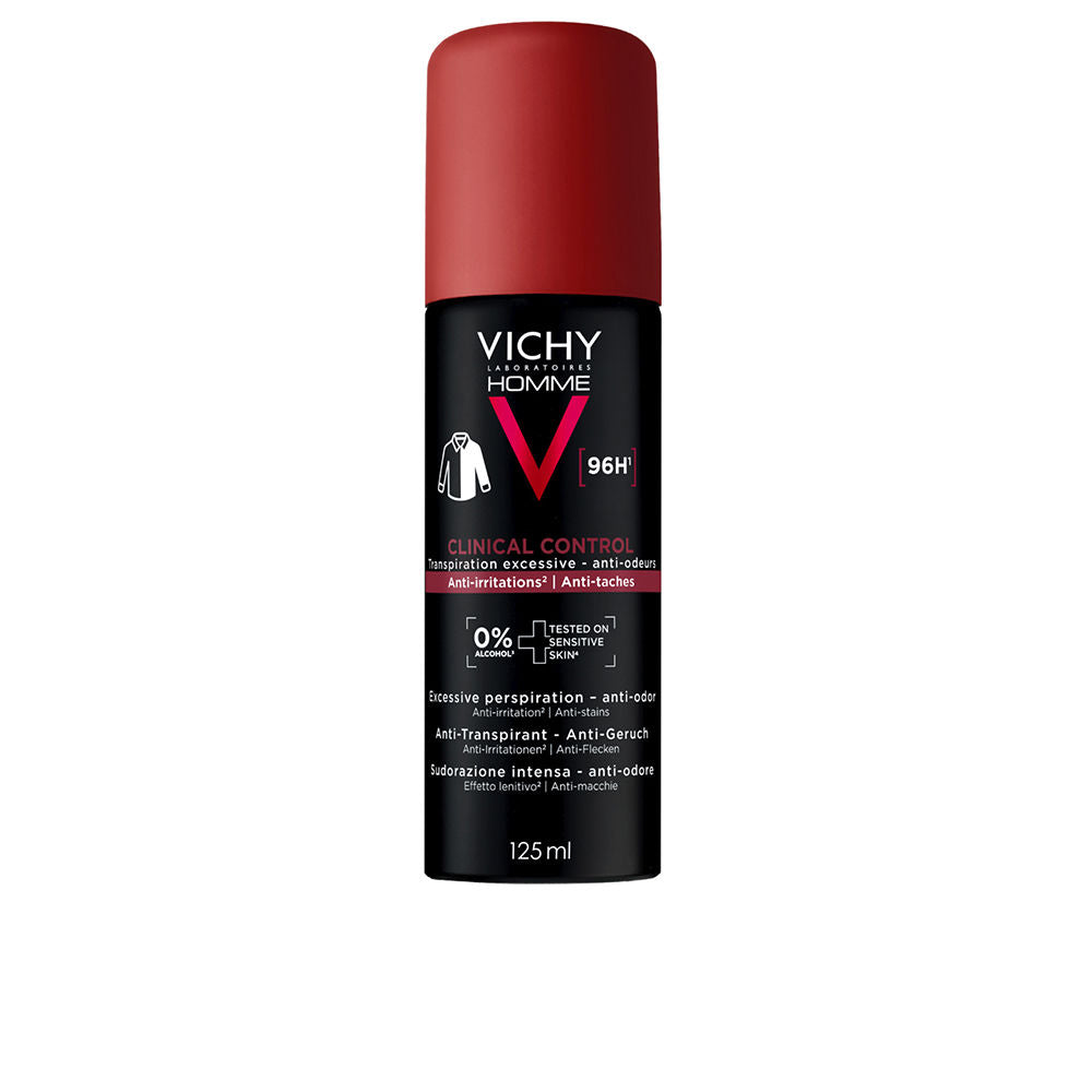 Vichy Homme Antiperspirant Spray for Men, for Sensitive Skin, Alcohol-Free 125 ml