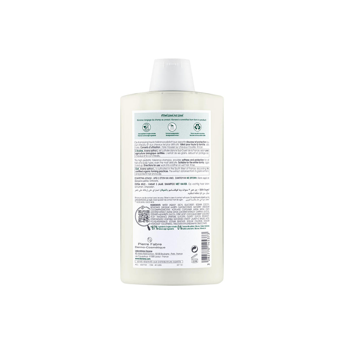 Klorane Ultra-Gentle Shampoo with Oat Milk 400ml (13.53fl oz)