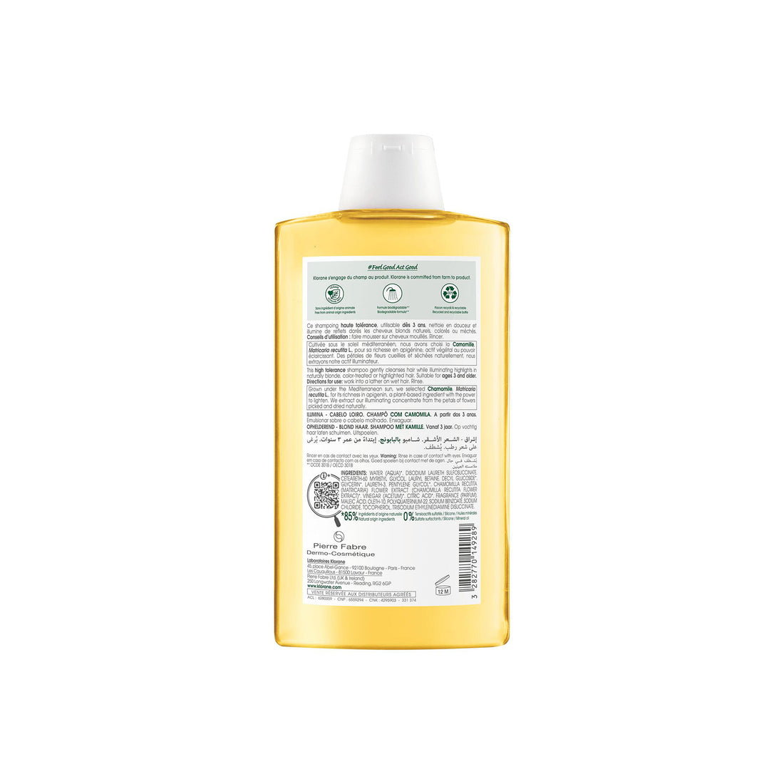 Klorane Blond Highlights Shampoo with Chamomile 400ml (13.53fl oz)