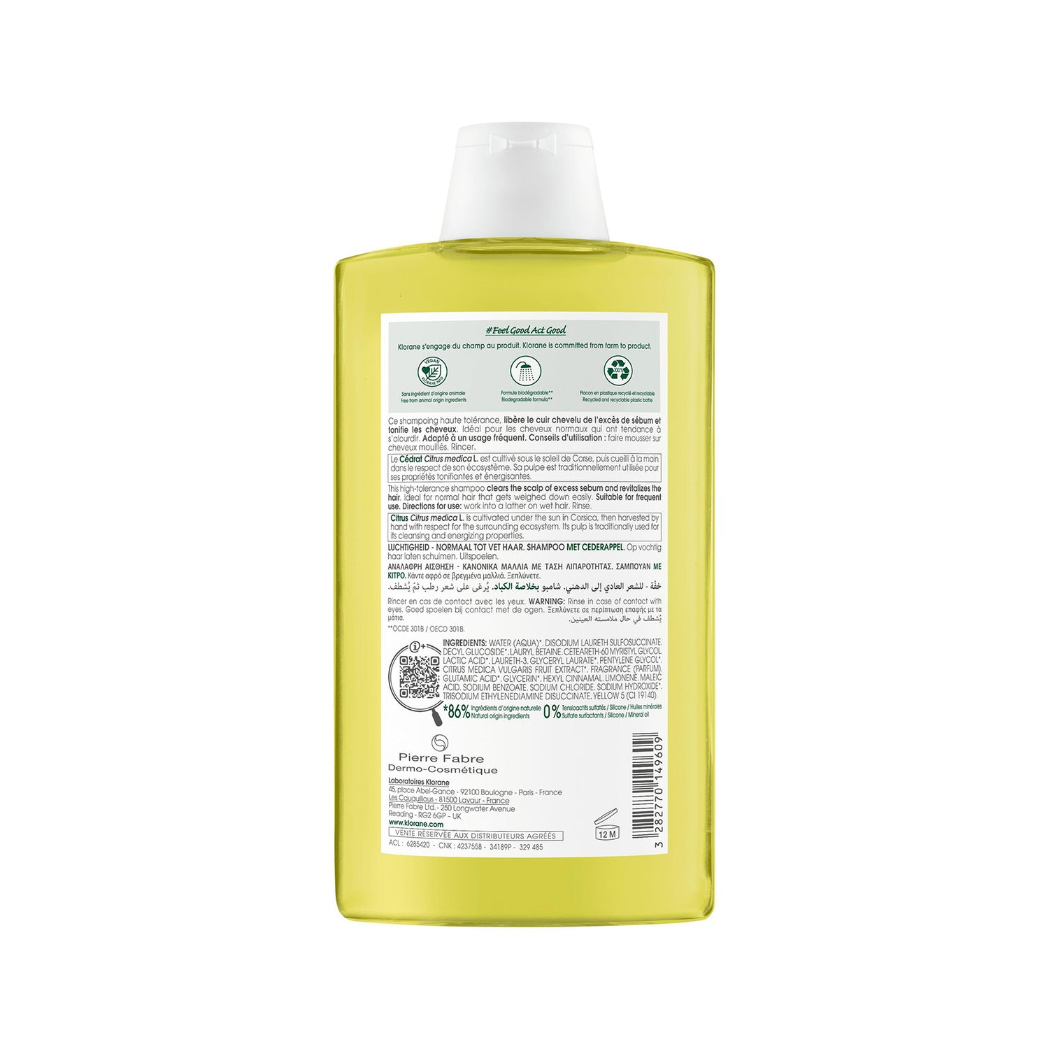 Klorane Purifying Shampoo with Citrus Pulp 400ml (13.53fl oz)