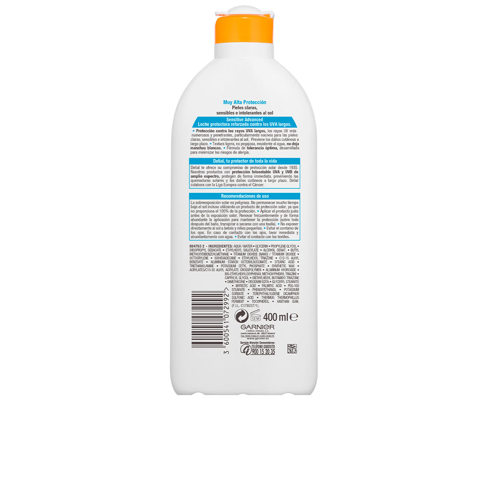 Garnier Sensitive Advanced Milk SPF50+ 400 ml
