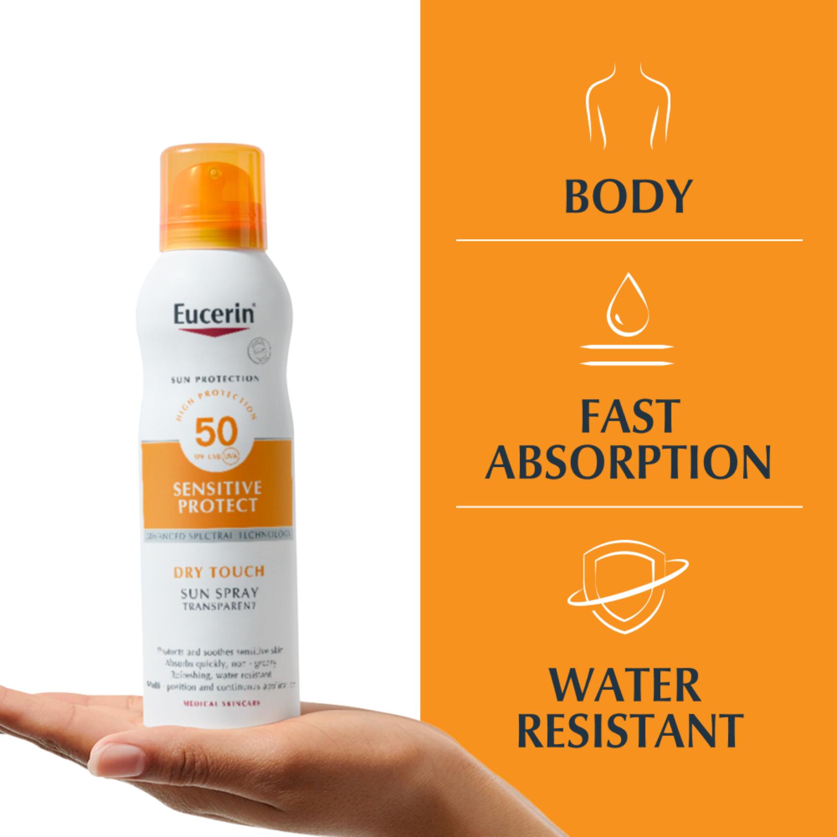 Eucerin Sun Sensitive Protect Spray Toque Seco Transparente SPF50 200ml