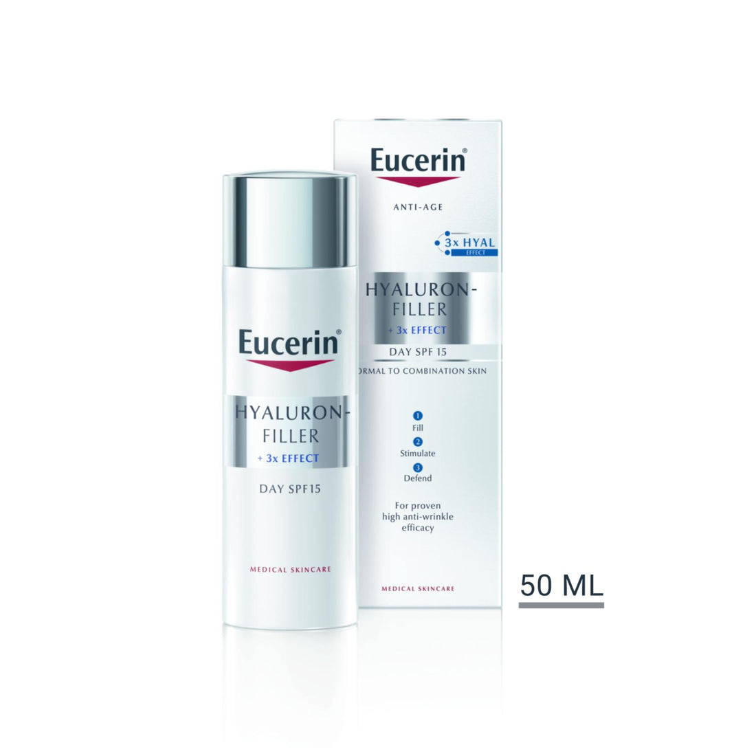 Eucerin Hyaluron-Filler Dia Pele Combinada SPF15 50ml
