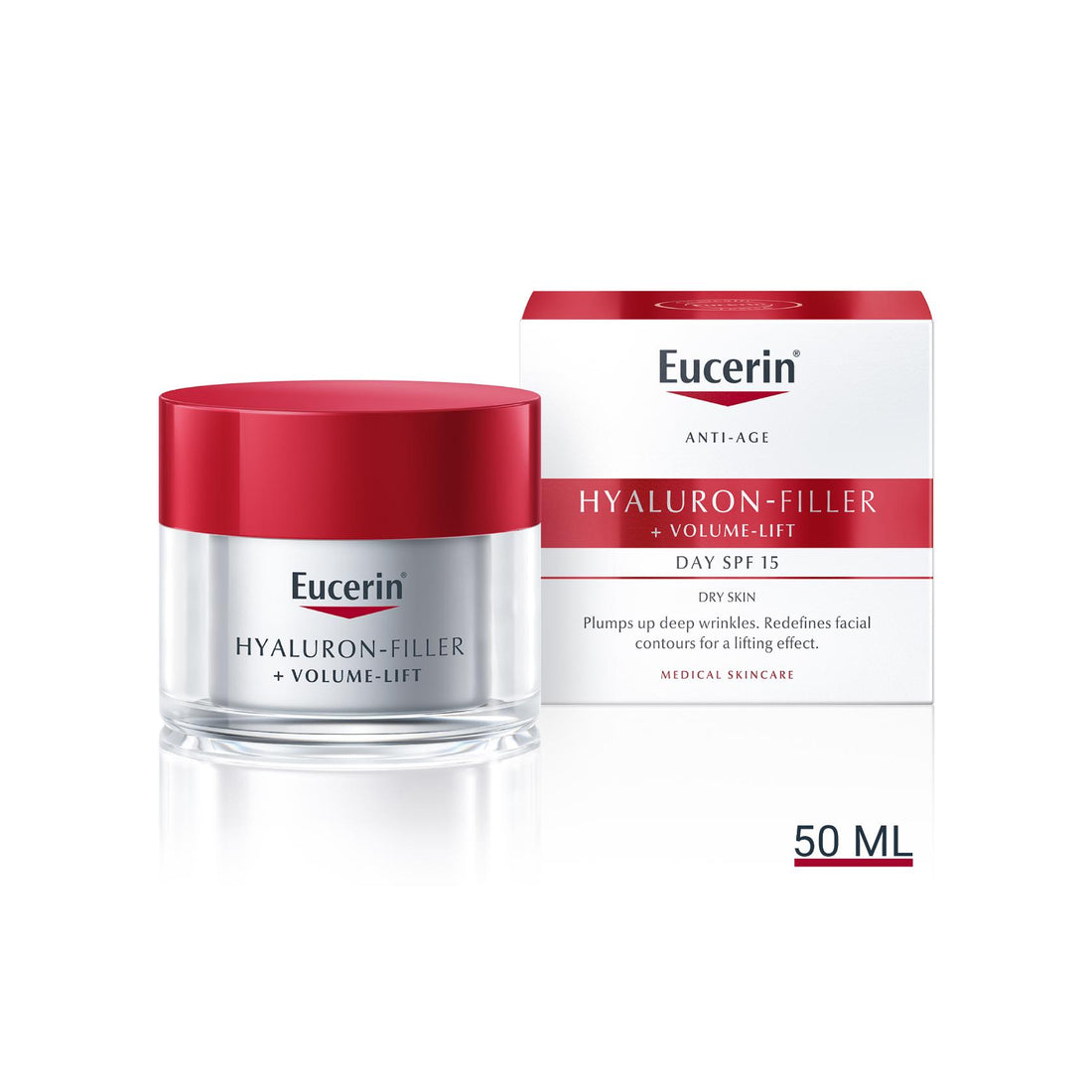 Eucerin Hyaluron-Filler + Volume-Lift Dia Pele Seca SPF15 50ml