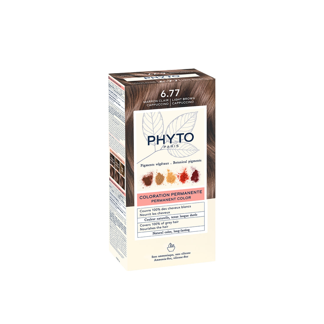 Phytocolor Permanent Color Shade 6.77 Light Brown Cappuccino