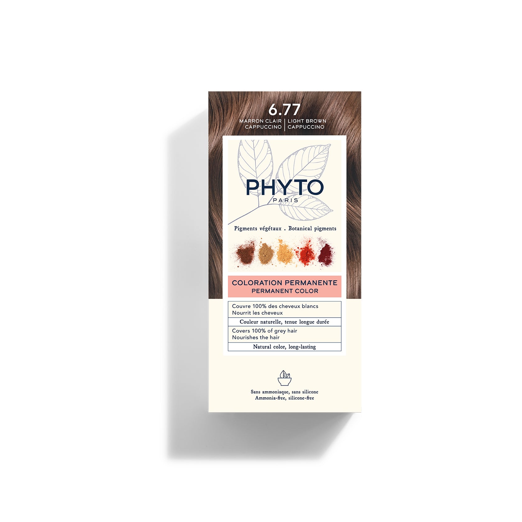 Phytocolor Permanent Color Shade 6.77 Light Brown Cappuccino