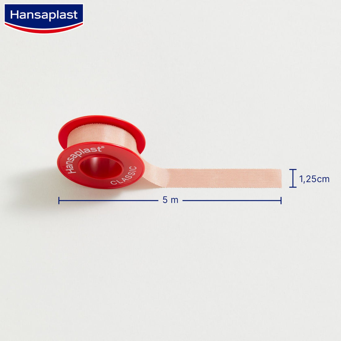 Hansaplast Med+ Classic Fixation Tape 5mx1.25cm (5.5ydx0.5in)