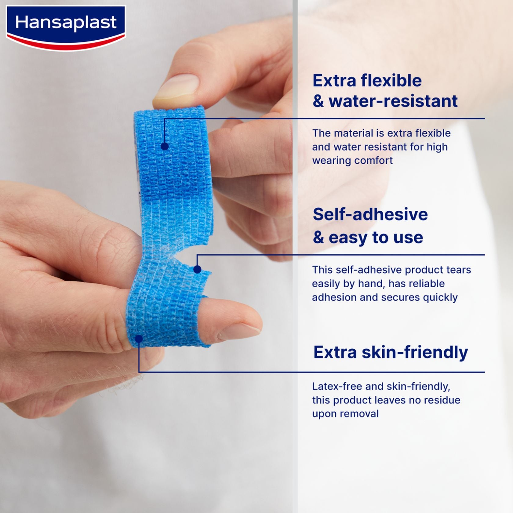 Hansaplast Med+ Cohesive Bandage 4mx6cm x1 (4.4ydx2.4in)