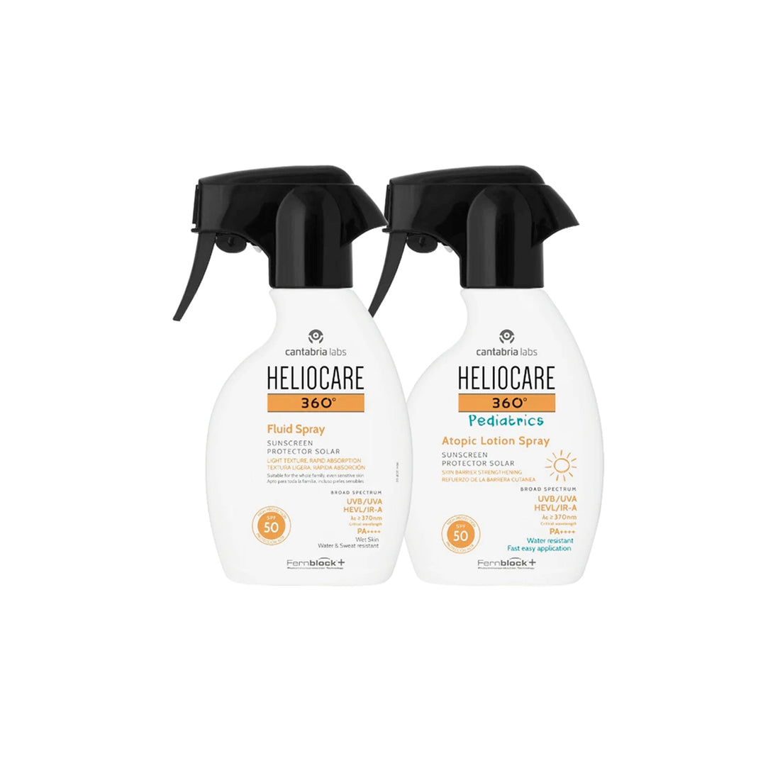 Heliocare Pack 360 Fluid Spray Sunscreen SPF50 250ml + 360 Pediatrics Atopic Lotion Spray SPF50 250ml