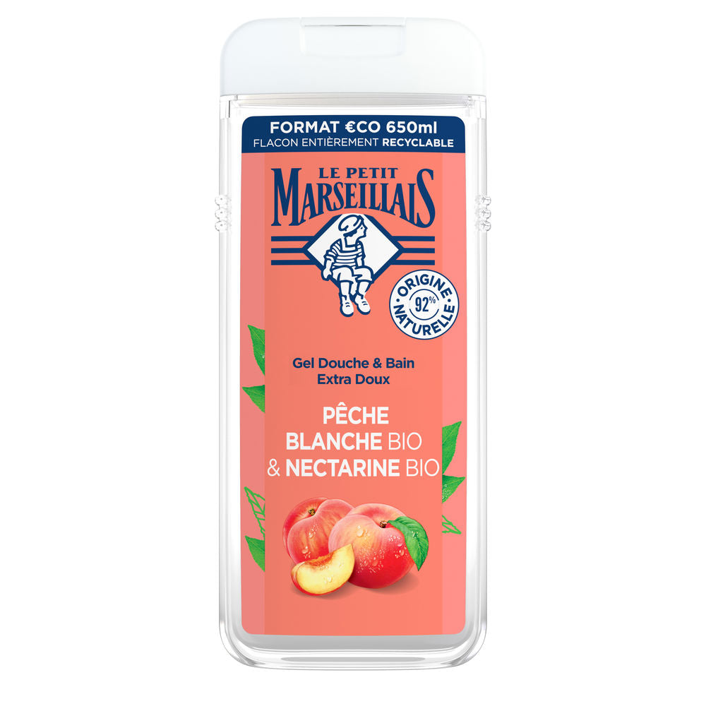 Le Petit Marseillais Extra Gentle Shower Gel Organic White Peach &amp; Organic Nectarine 650ml