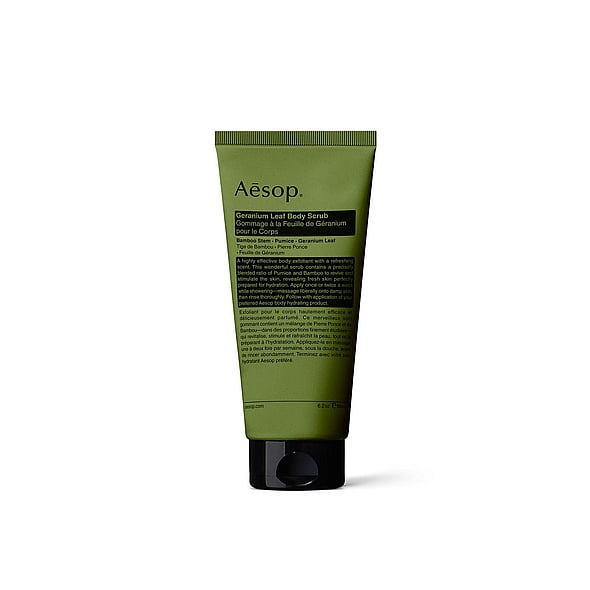 Aesop Geranium Leaf Body Scrub exfoliates