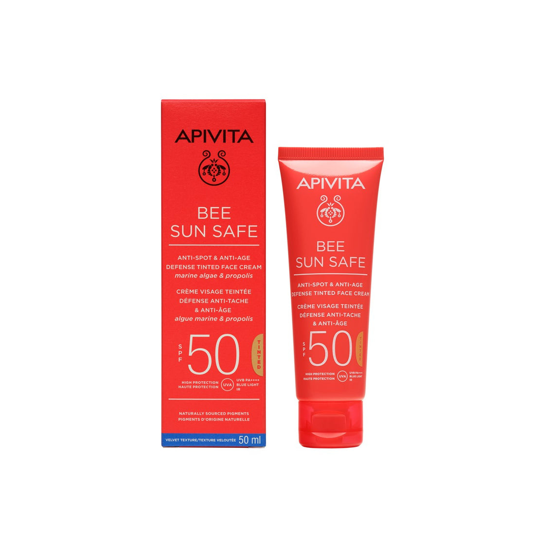 APIVITA Bee Sun Safe Anti-Spot &amp;amp; Anti-Age Tinted Face Cream SPF50 50ml