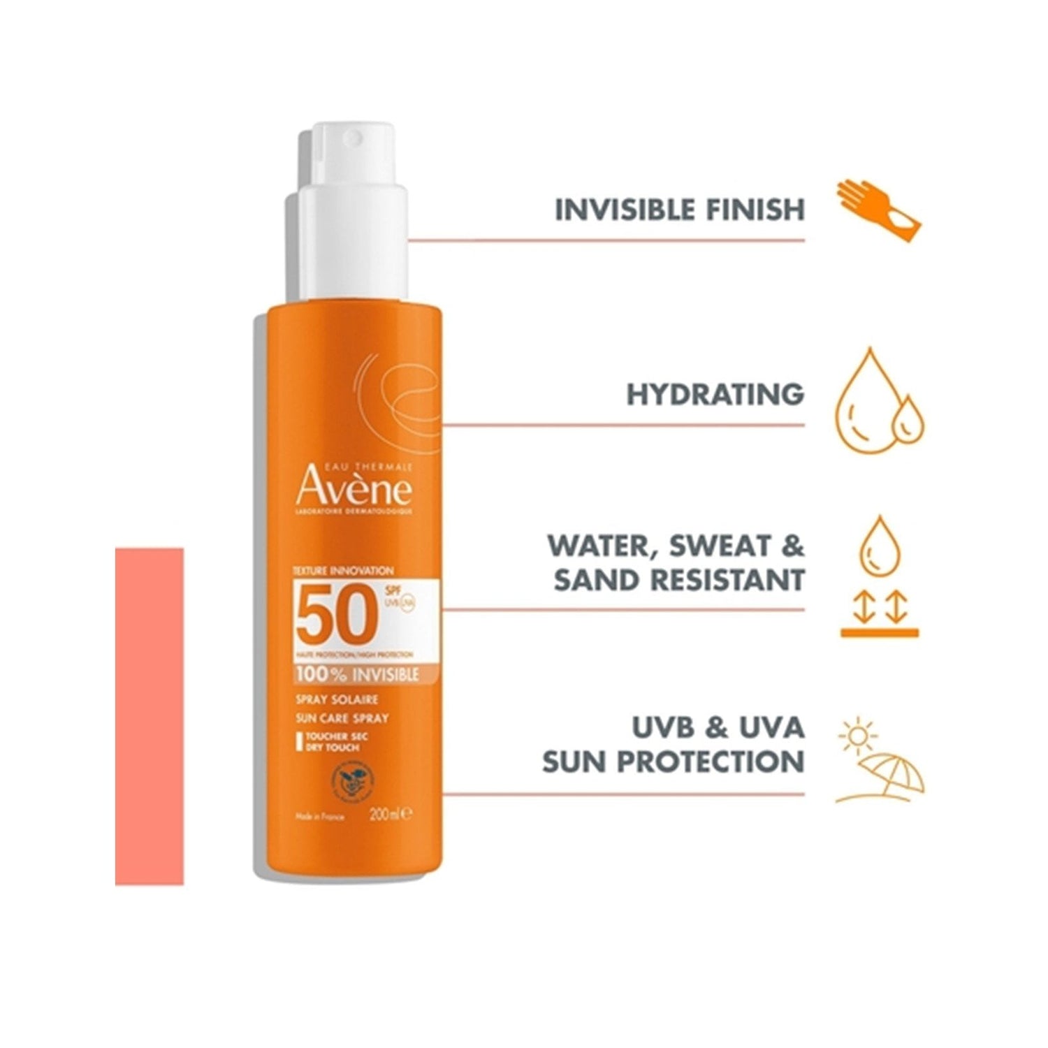 Avène 100% Invisible Sun Care Spray SPF50 Sunscreen 200ml