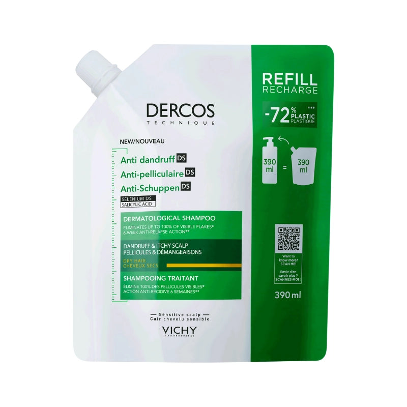 Vichy Dercos Anticaspa Cabello Seco Recambio 390 Ml