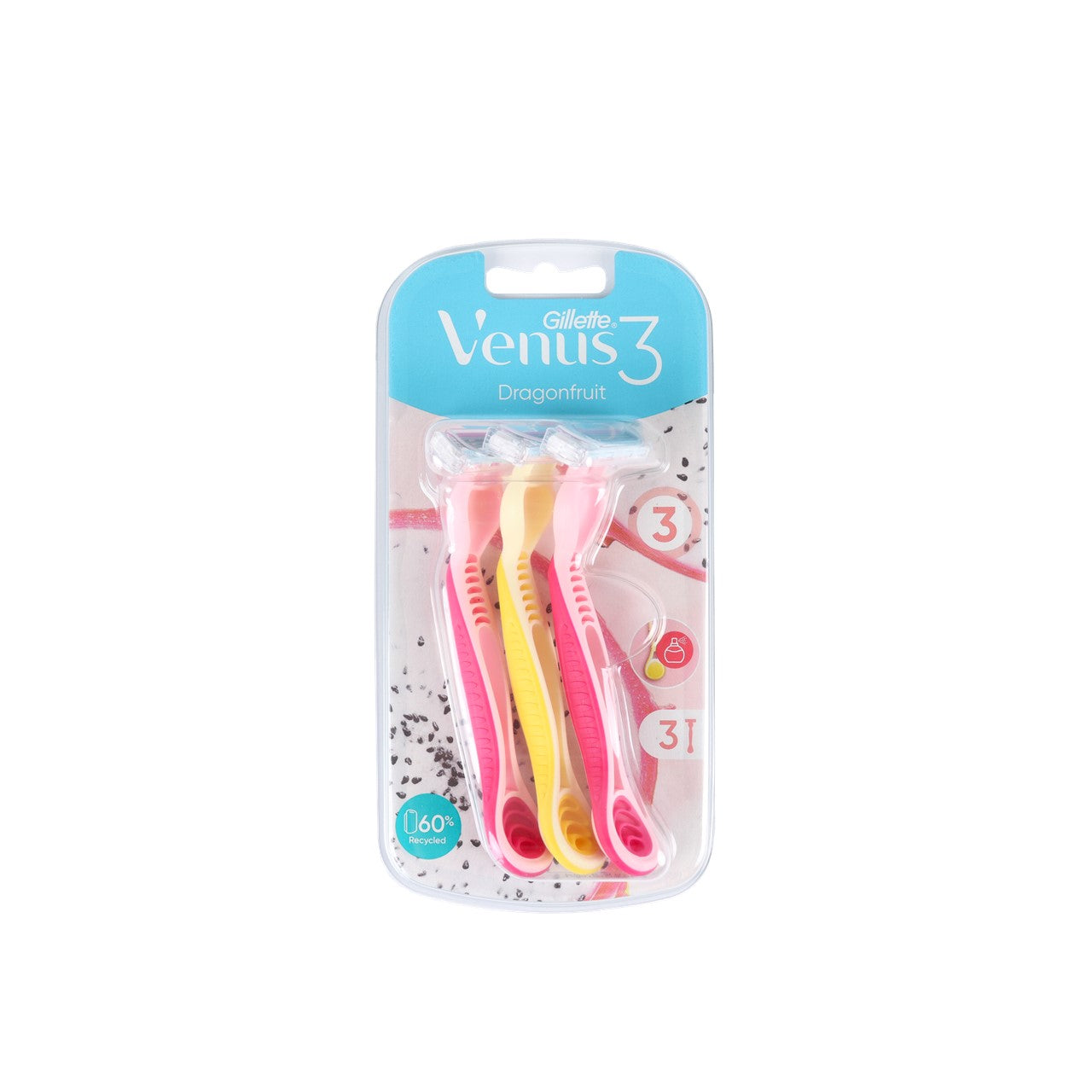 Gillette Venus 3 Dragonfruit Disposable Razors x3