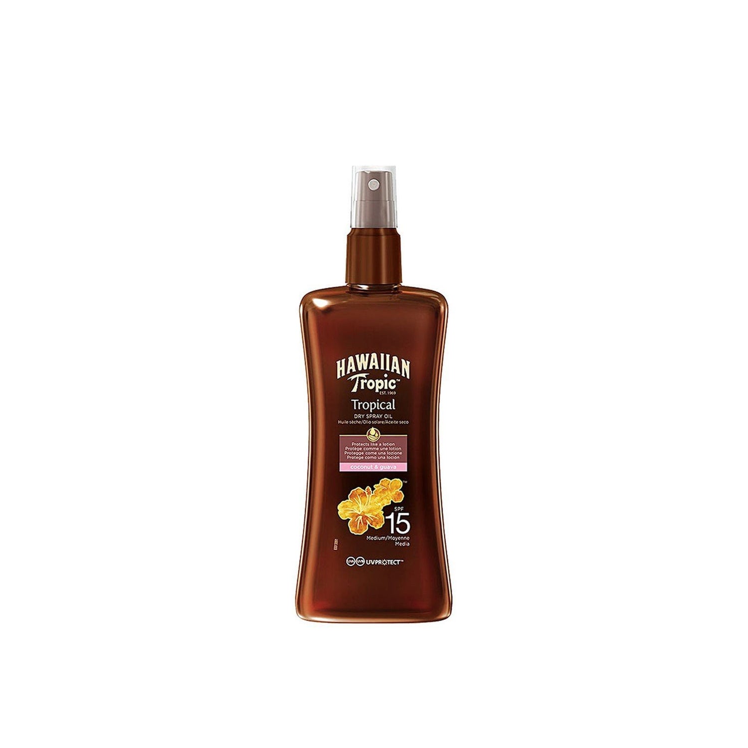 Hawaiian Tropic Protective Coconut &amp;amp; Guava Dry Spray Oil SPF15 200ml