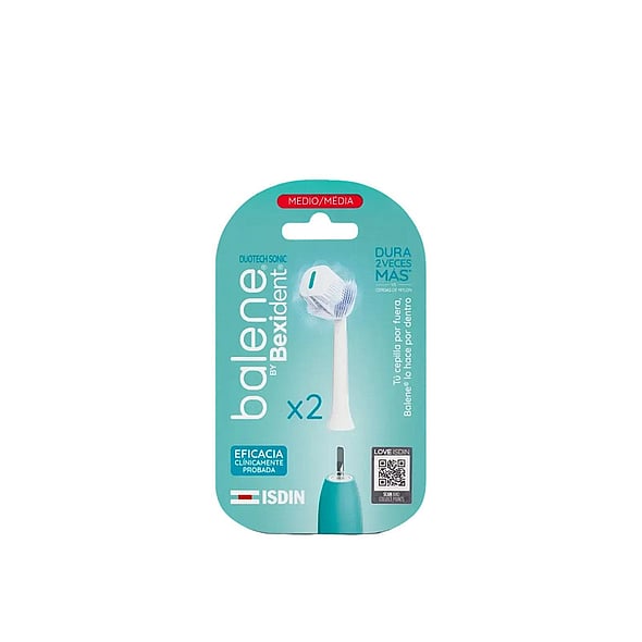 ISDIN Balene by Bexident Duotech Sonic Replacement Head Electric Medium Toothbrush x2