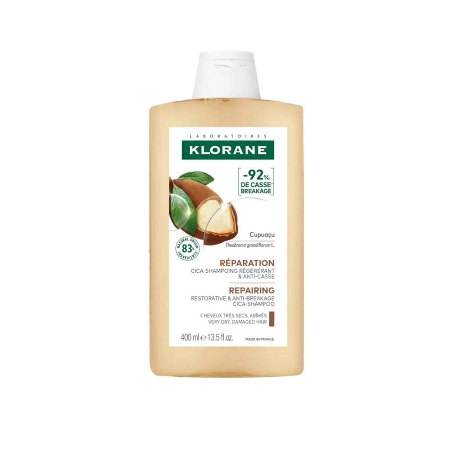 Klorane Al cupuaçu bio repairing shampoo for very dry hair 400 ml