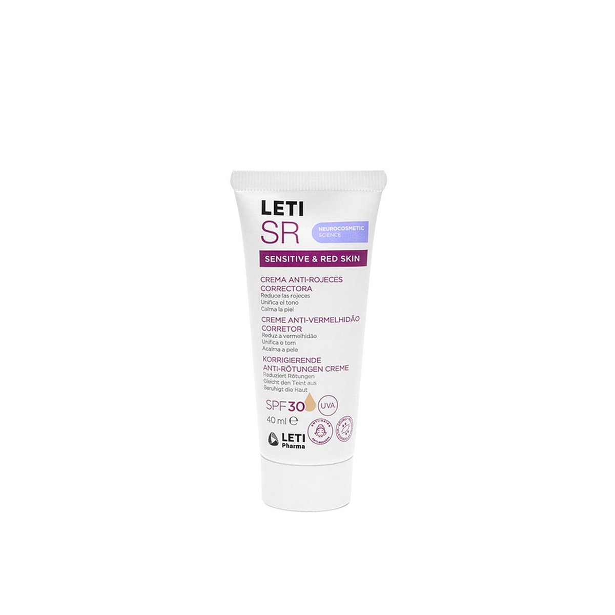 Leti Pharma Letisr Sensitive &amp; Red Skin Corrective Anti-Redness Cream SPF30 40 ml