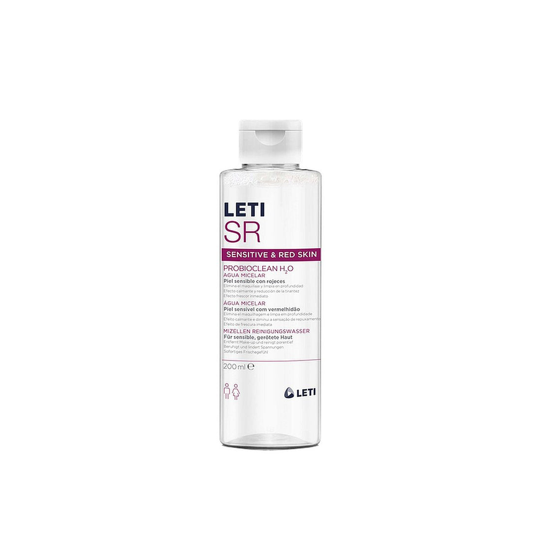 Leti Pharma LETI SR Sensitive &amp; Red Skin ProbioClean Água Micelar H2O 200ml