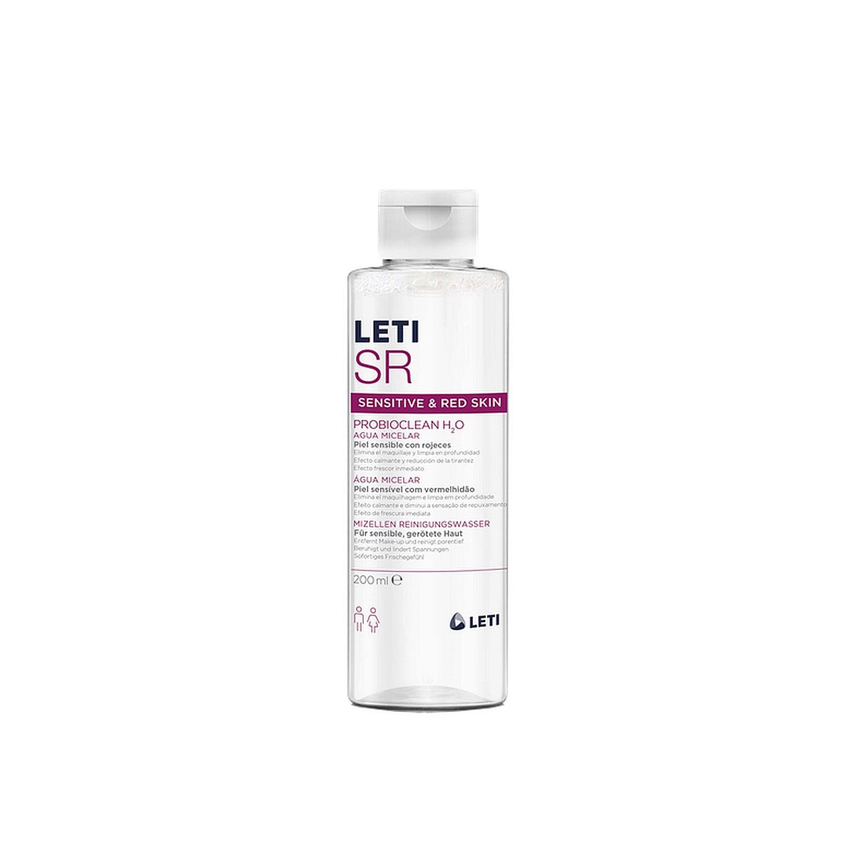 Leti Pharma LETI SR Sensitive &amp; Red Skin ProbioClean Água Micelar H2O 200ml