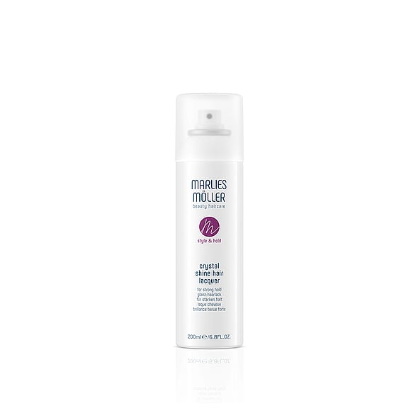 Marlies Möller Style &amp; Hold Crystal Shine Hair Lacquer 200ml offers ultra-strong hold, crystal shine, and UV protection