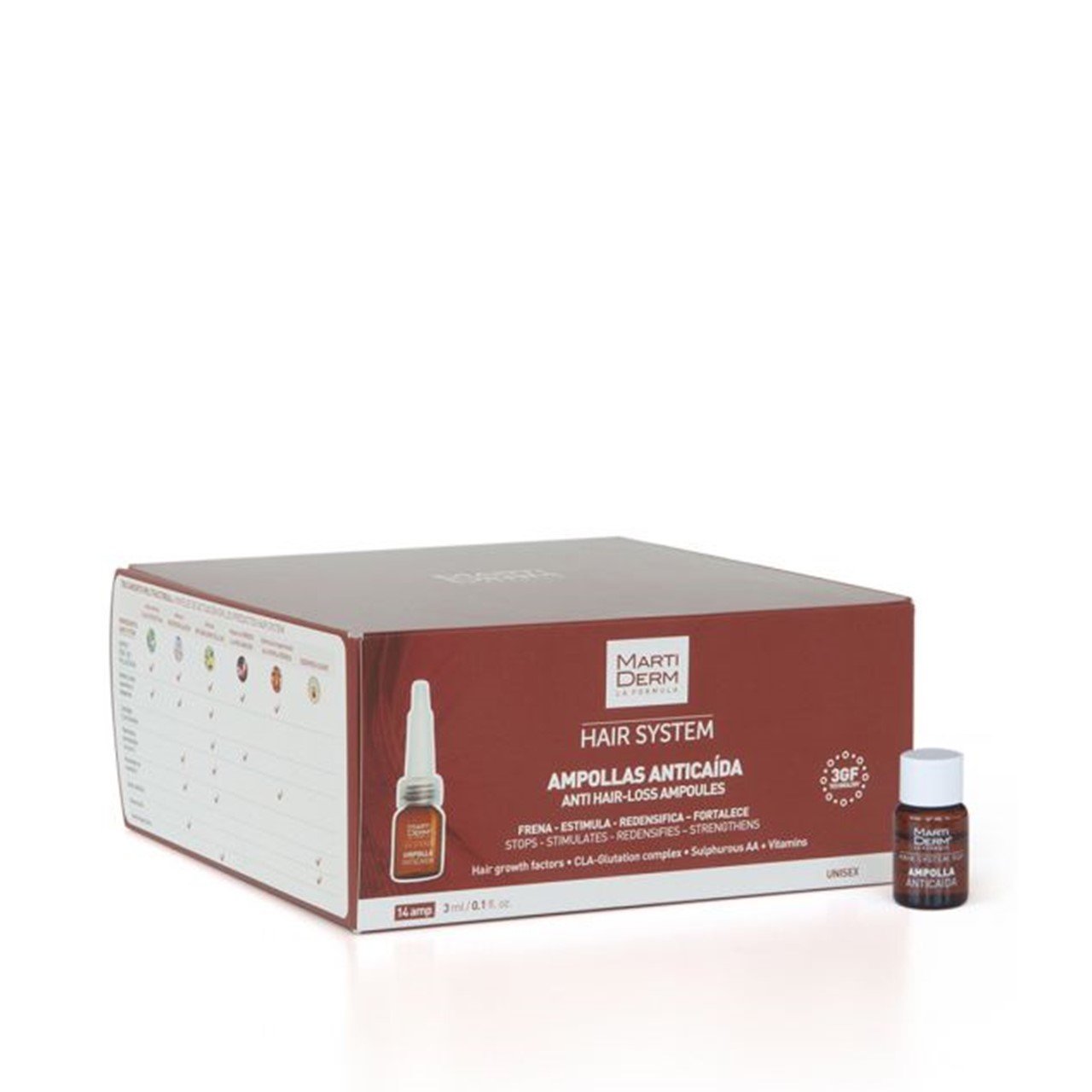 Martiderm Hair System 3GF Ampoules Anti Hair Loss x14