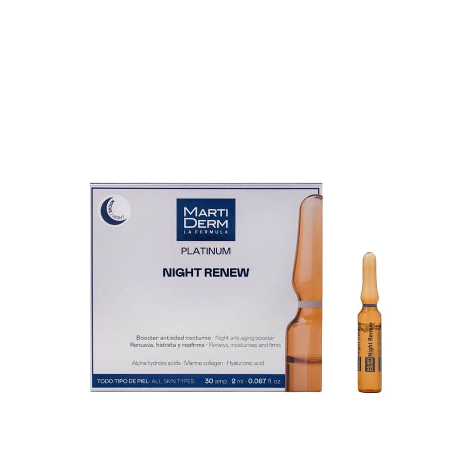 Martiderm Platinum Ampolas Night Renew Peeling Suave 30x2ml