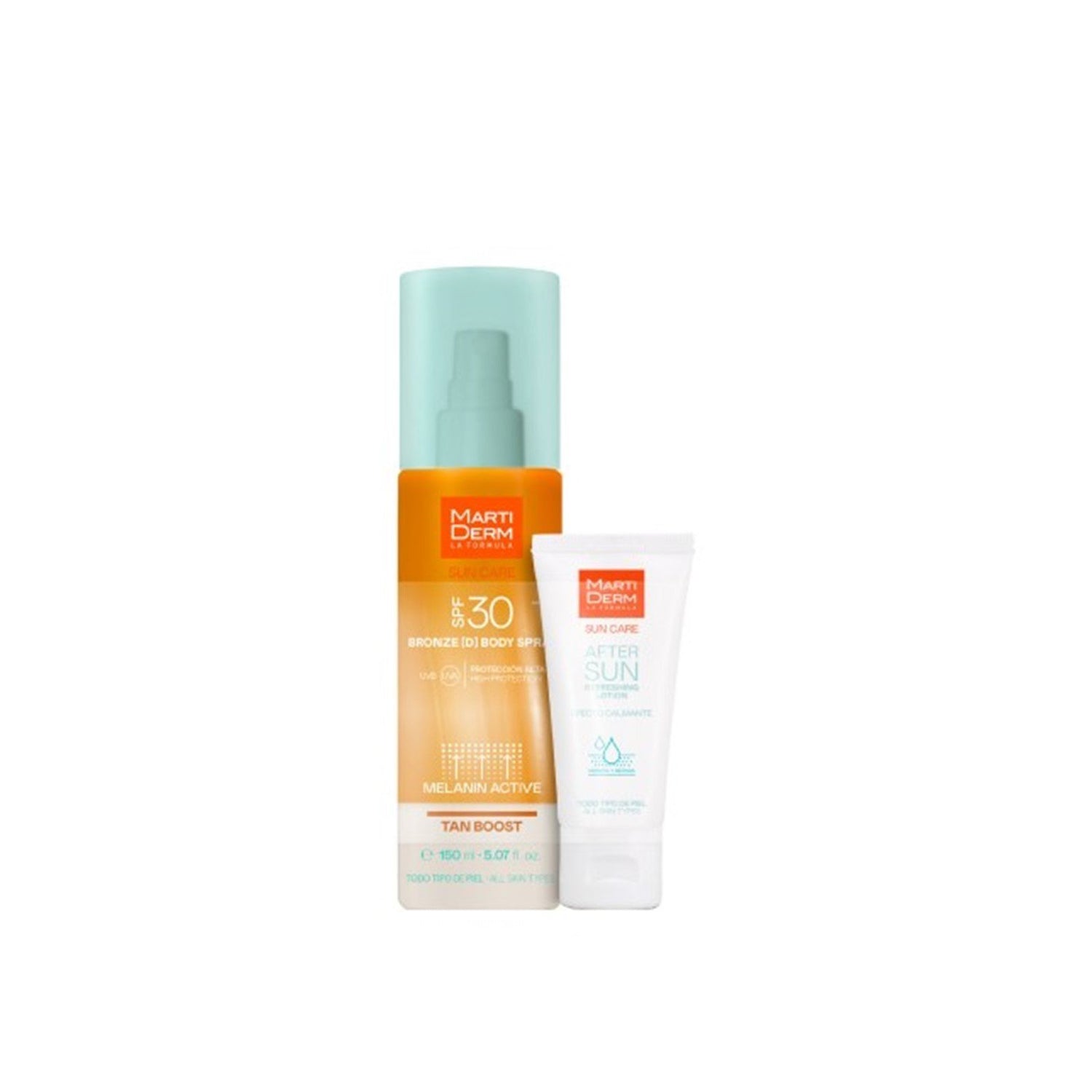 Martiderm Sun Care Bronze (D) Body Spray SPF30 155ml + After-Sun Refreshing Lotion 30ml