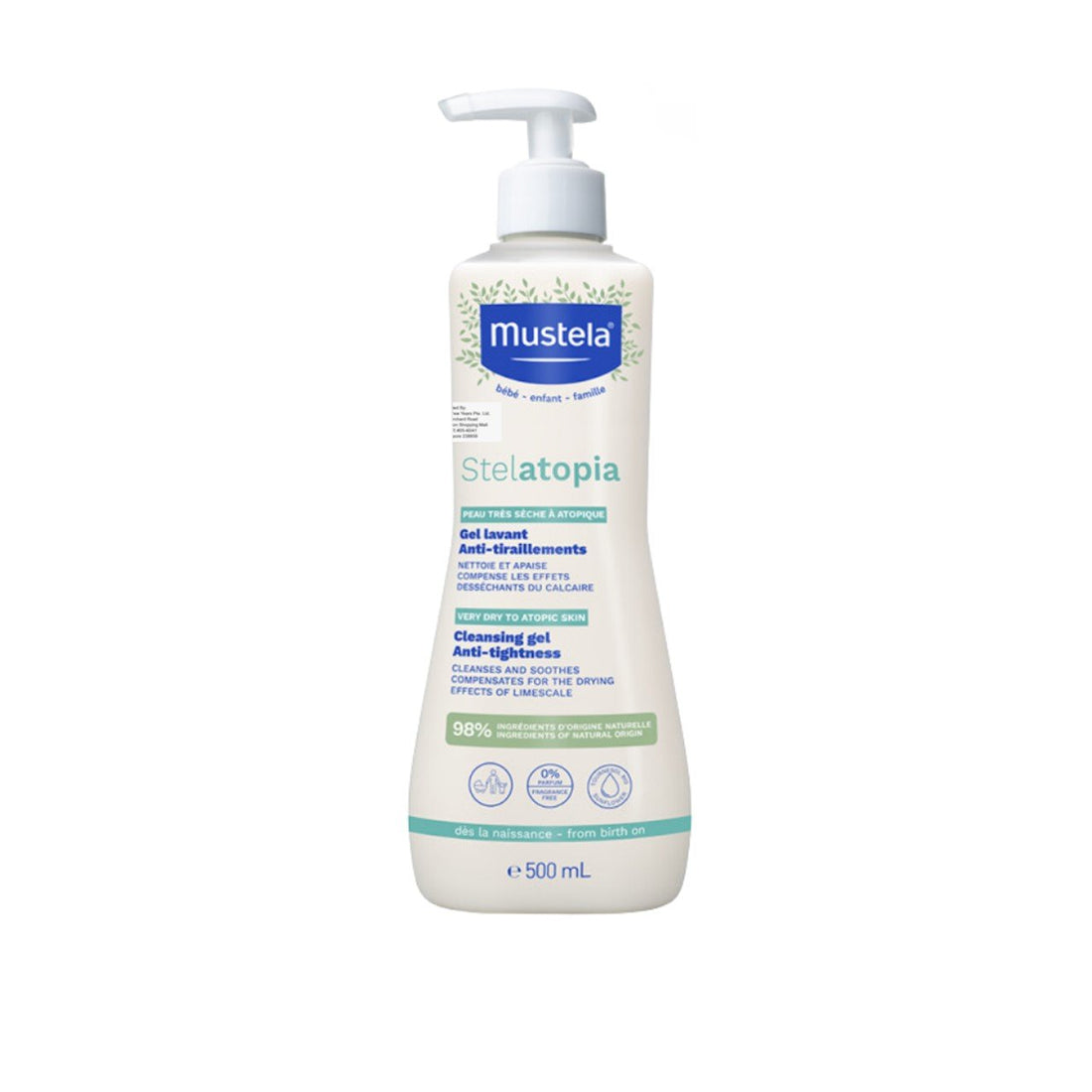 Mustela Stelatopia Cleansing Gel Atopic Skin Fragrance-Free 500ml