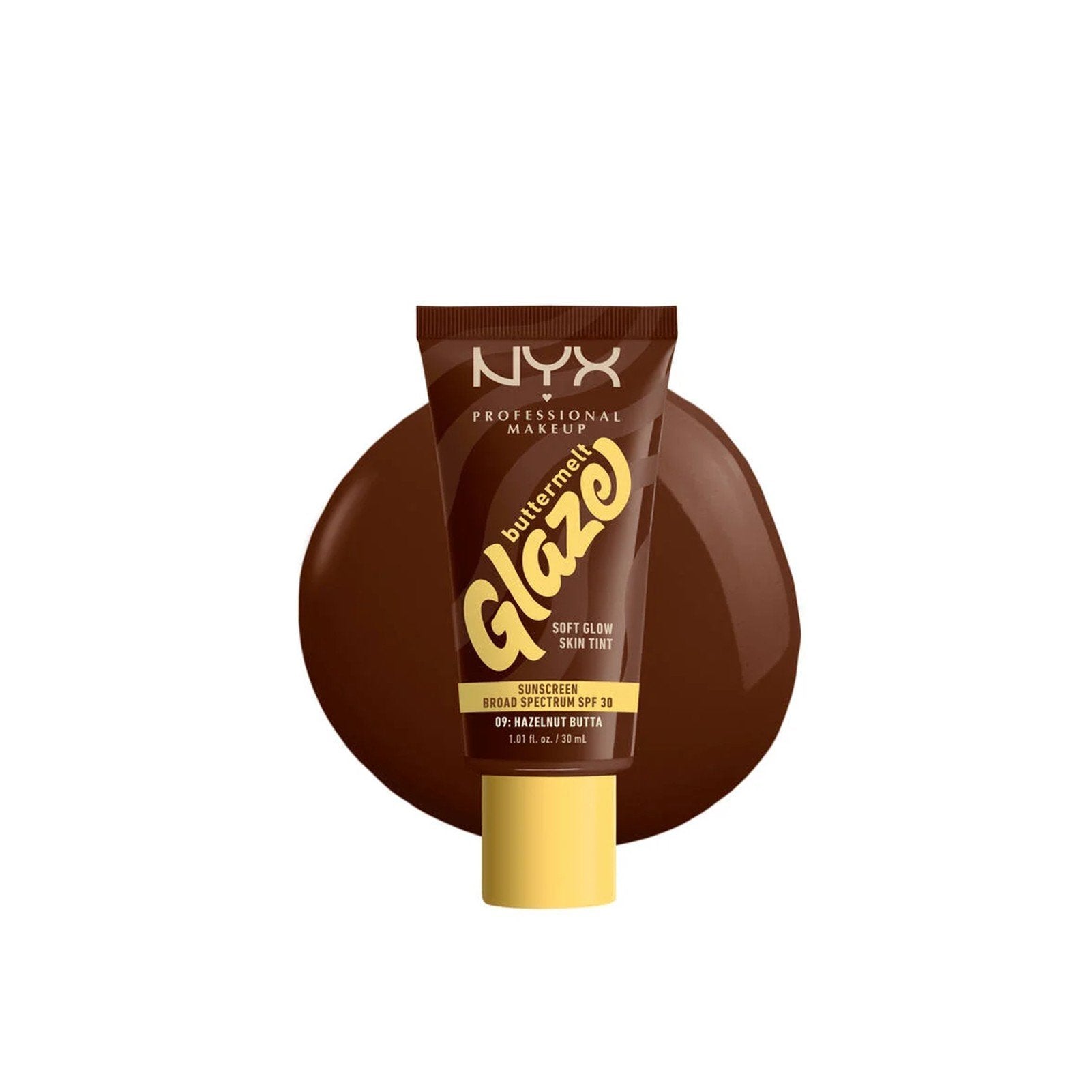 Nyx Professional Make Up NYX Pro Makeup Buttermelt Glaze Skin Tint Brilho Suave SPF30 09: Hazelnut Butta 30ml