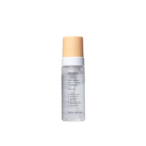 Ondo Beauty 36.5 PHA &amp; Saponaria Purifying Foaming Facial Cleanser offers gentle cleansing, hydration, and exfoliation