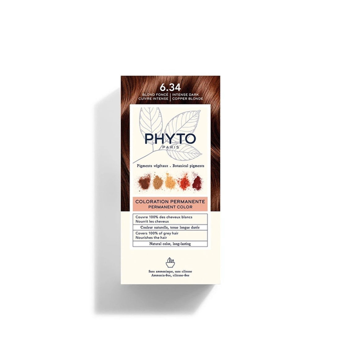 Phytocolor Permanent Color Shade 6.34 Intense Dark Copper Blonde