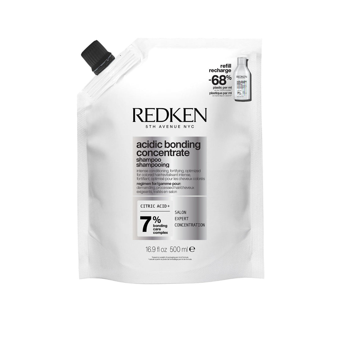 Redken Acidic Bonding Concentrate Professional Sulfate-Free Shampoo for Damaged Hair Refill 500 ml