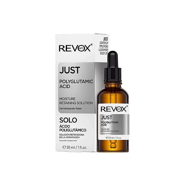 Revox B77 Just Polyglutamic Acid Moisture Retaining Solution 30ml hydrates skin, boosts elasticity, and locks in moisture