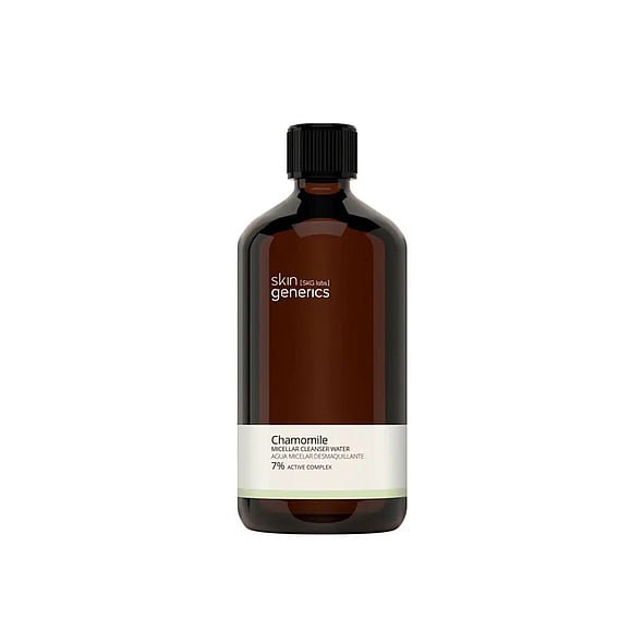 Skin Generics Agua Micelar Limpiadora de Camomila 250ml removes makeup and impurities, suitable for sensitive skin
