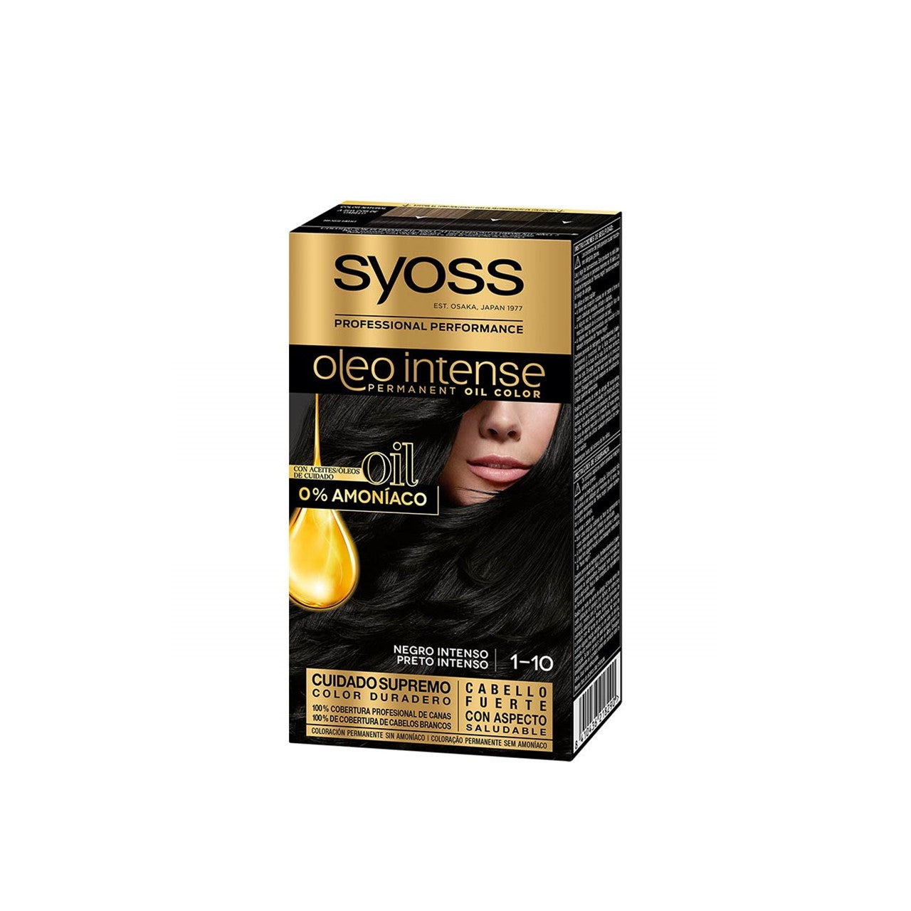 Syoss Oleo Intense Permanent Oil Color Permanent Hair Dye 1-10 Intense Black