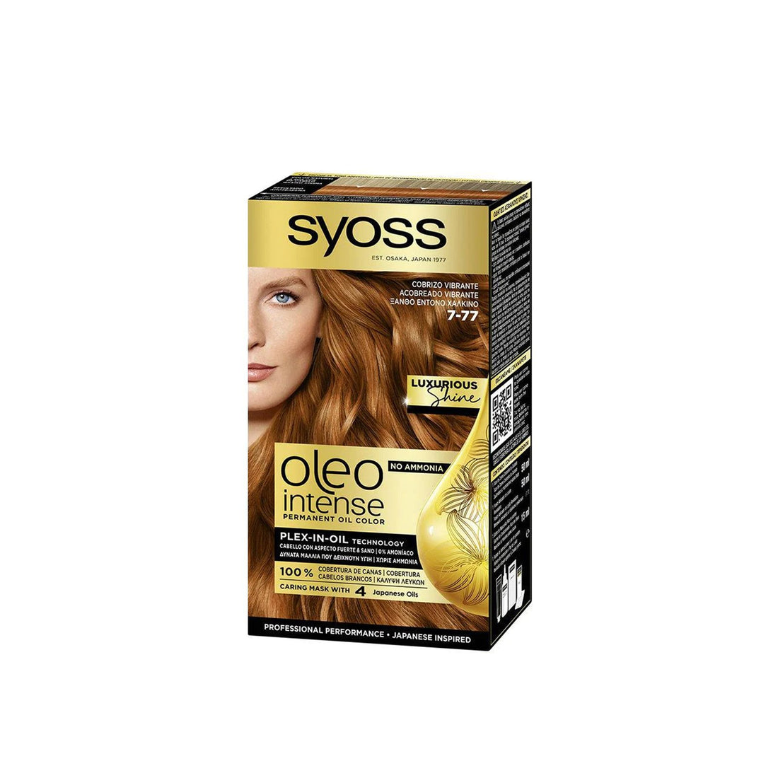 Syoss Oleo Intense Permanent Oil Color Permanent Hair Dye 7-77 Vibrant Copper