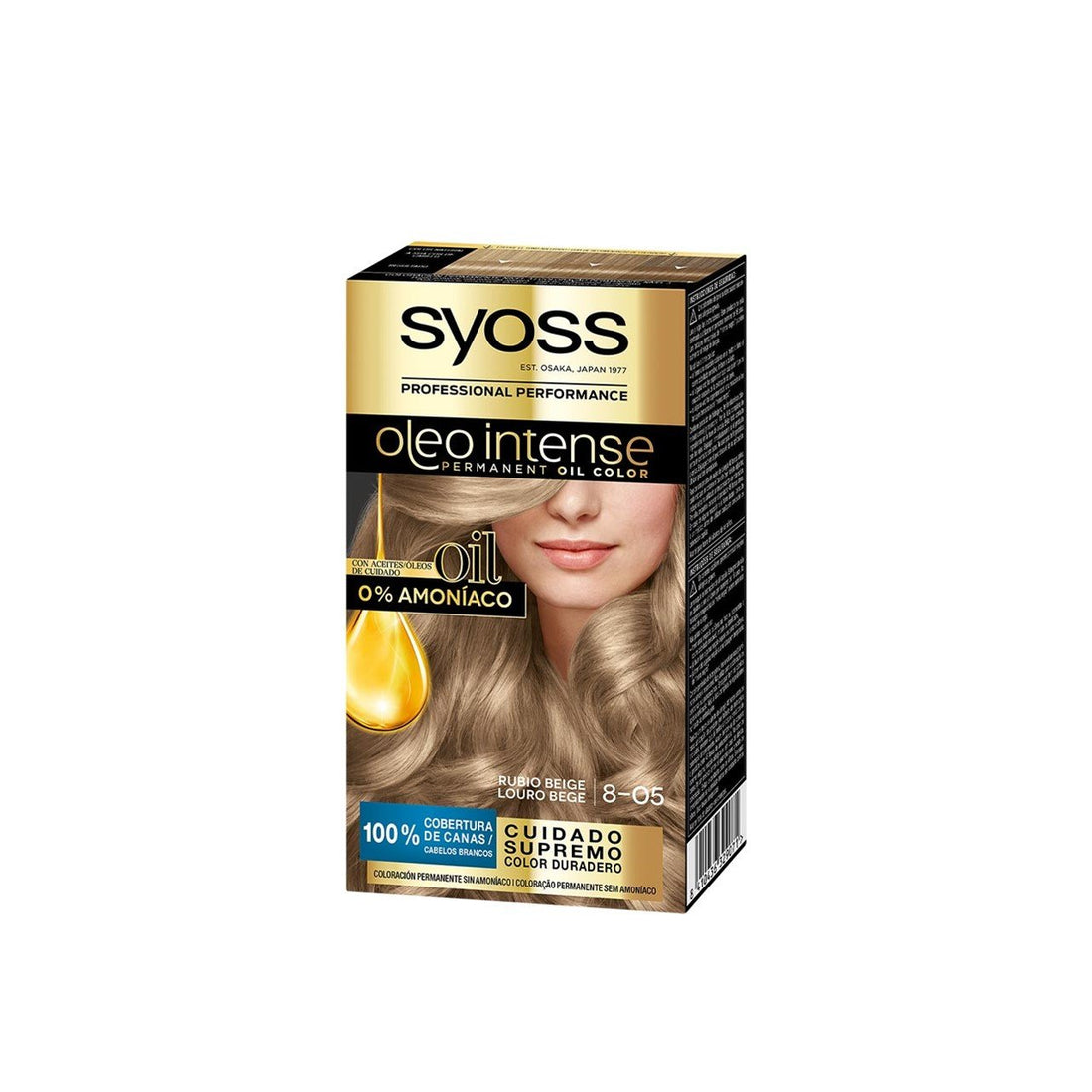 Syoss Oleo Intense Permanent Oil Color Permanent Hair Dye 8-05 Beige Blonde