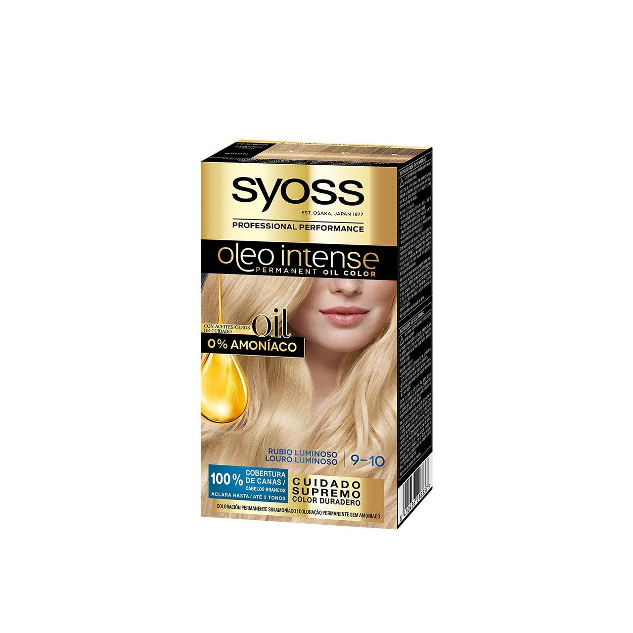 Syoss Oleo Intense Permanent Oil Color Permanent Hair Dye 9-10 Bright Blonde