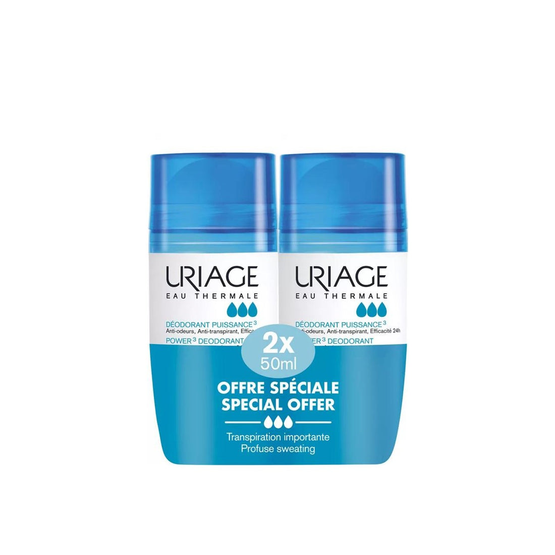 Uriage Power3 Deodorant Roll-On 2x50ml