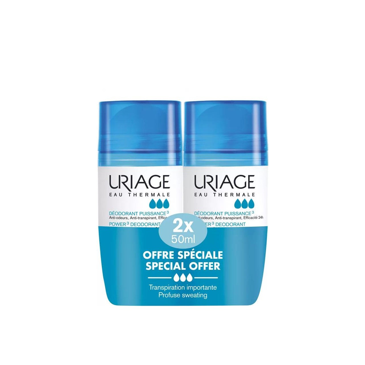 Uriage Power3 Deodorant Roll-On 2x50ml