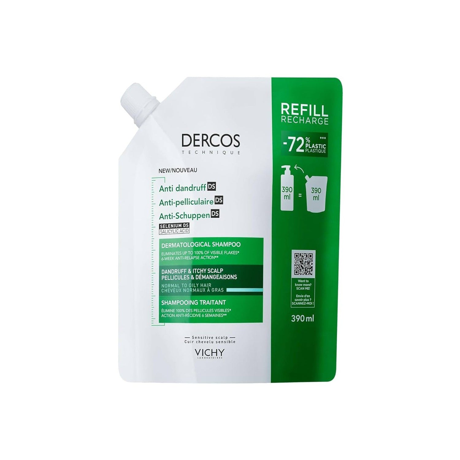 Vichy Dercos Anti-Dandruff for Oily Hair Refill 390 ml