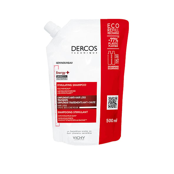 Vichy Dercos Energising Stimulating Shampoo Refill Hair Loss 500Ml
