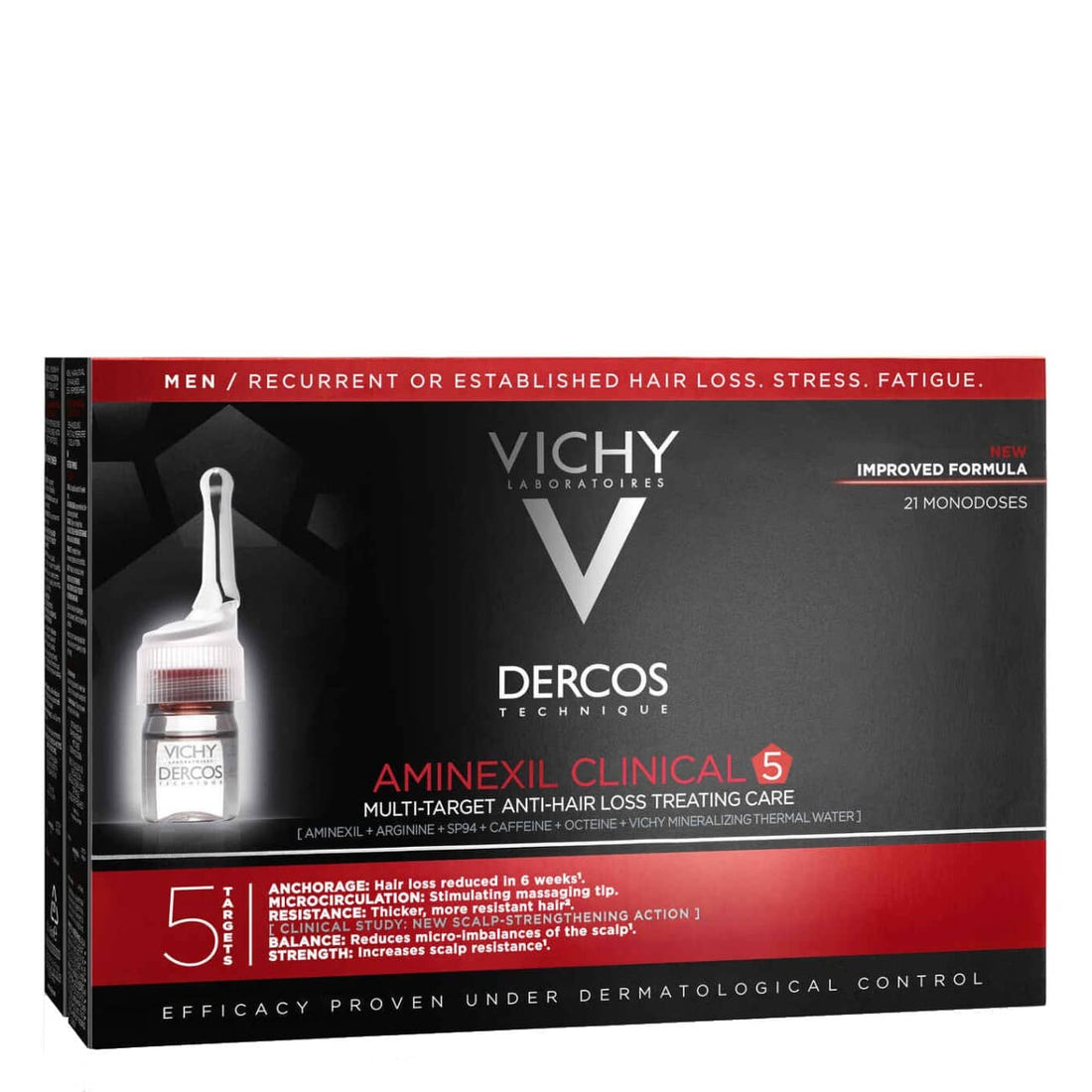 Dercos Aminexil Clinical 5 Hommes Ampoules Anti-Chute 6 ml x21