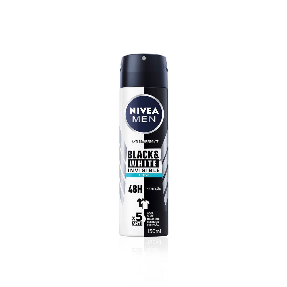 Nivea Men Desodorante Spray Invisível para Preto e Branco Ativo 150 ml